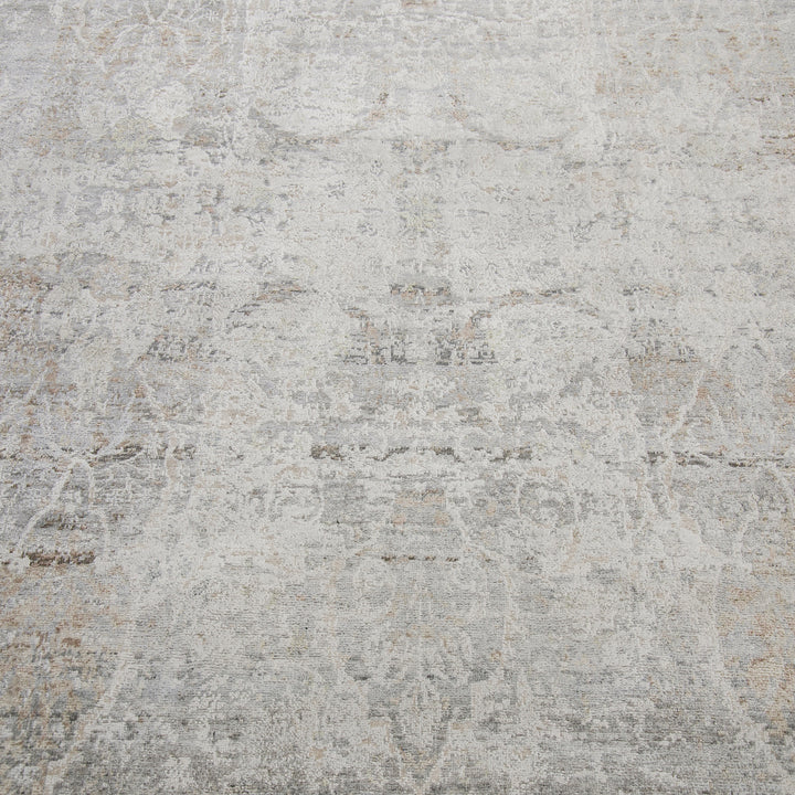 Grey Traditional Silk Rug - 8'11" x 12'3"