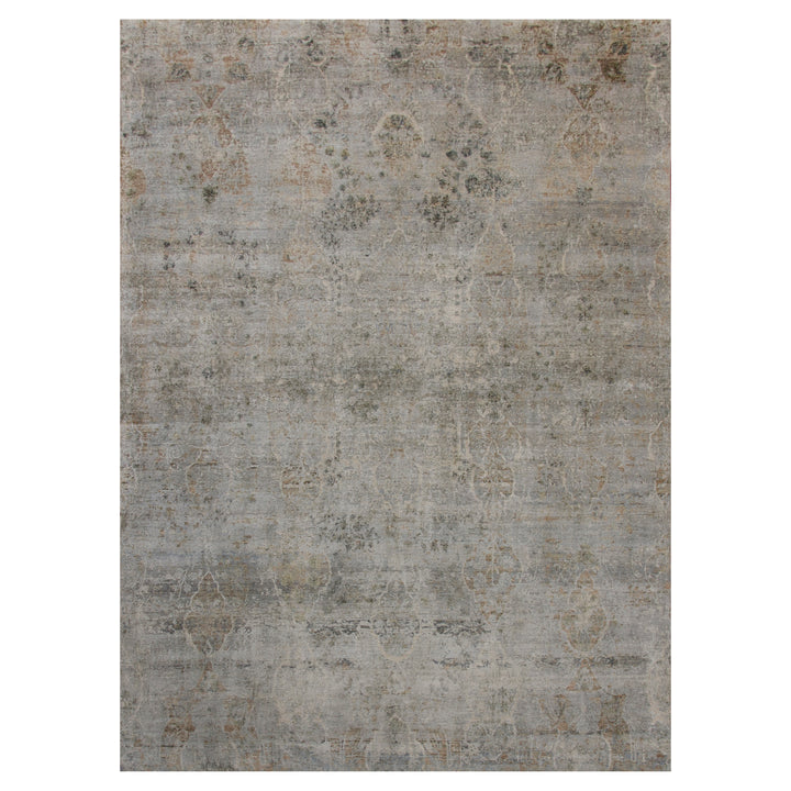 Grey Traditional Silk Rug - 8'11" x 12'3"