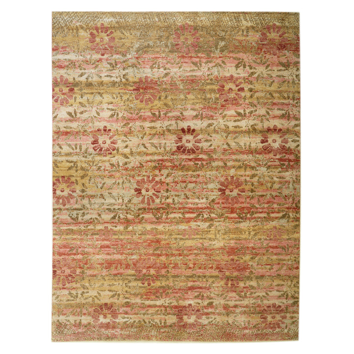 Pink Treillage Wool Silk Blend Rug