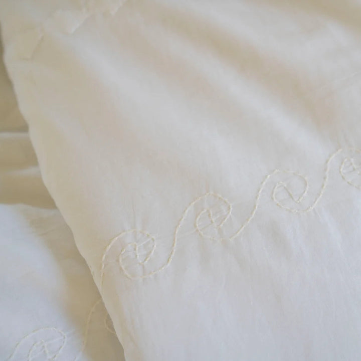 White Applique Duvet Cover