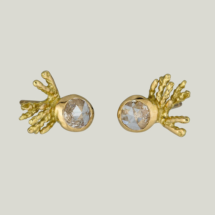 Large Rose Cut Diamond Comet Studs