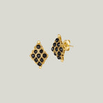 Black Diamond Lattice Stud Earrings