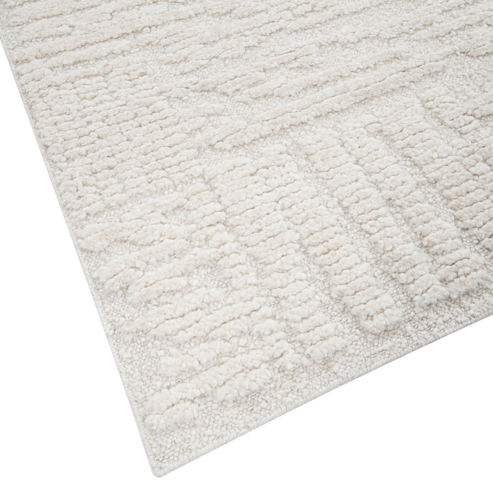 White Moroccan Berber Wool Rug - 8'1" x 9'11"