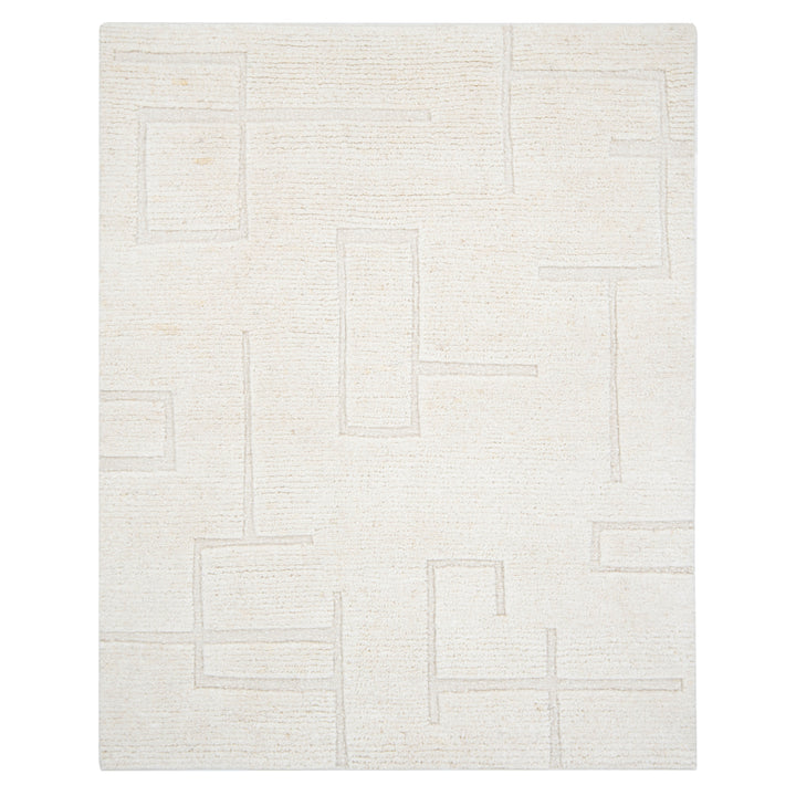 White Moroccan Berber Wool Rug - 8' x 10'