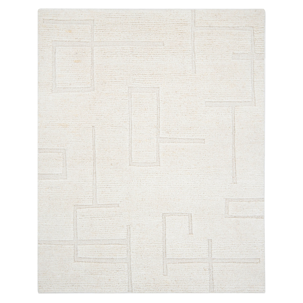 White Moroccan Berber Wool Rug - 8' x 10'