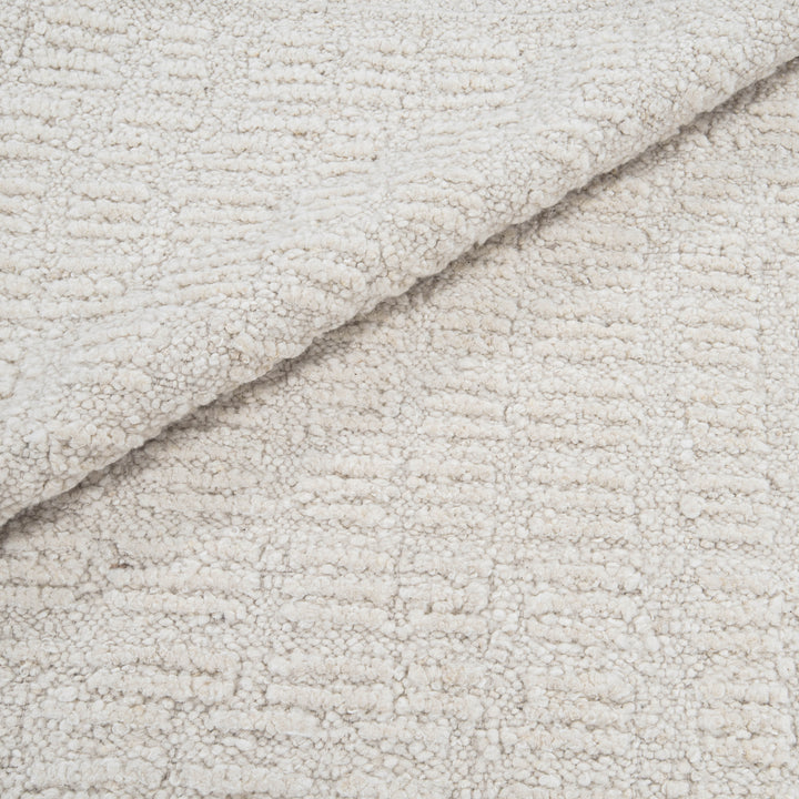 White Moroccan Berber Wool Rug - 8'2" x 9'8"