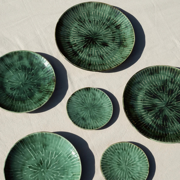 Green Verde Lanza Breakfast Plate, Set of 2