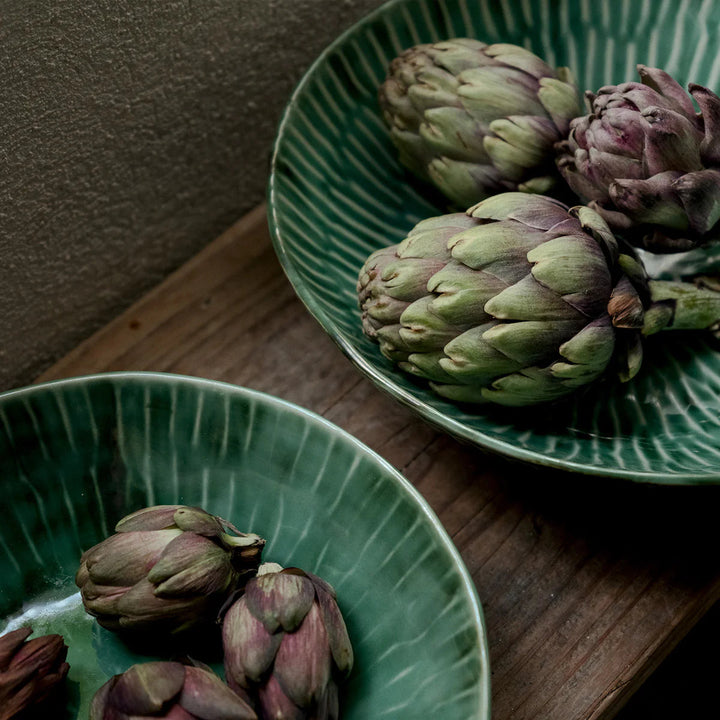 Green Verde Lanza Pasta Plate, Set of 2