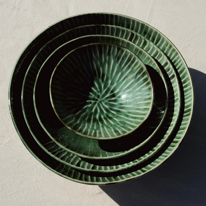 Green Verde Lanza Serving Bowl