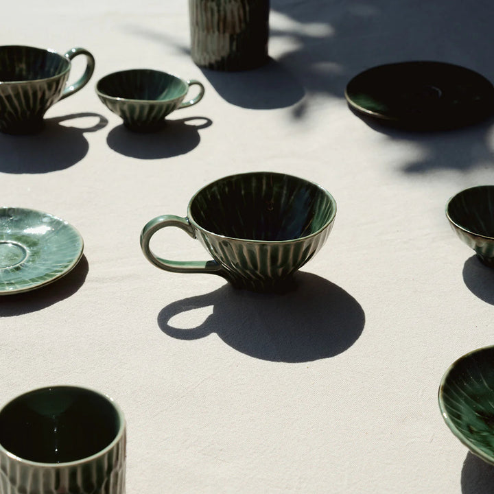 Green Verde Lanza Cappuccino Cup, Set of 2