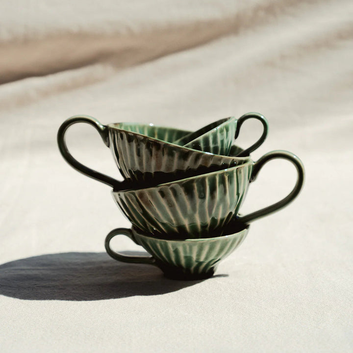 Green Verde Lanza Cappuccino Cup, Set of 2