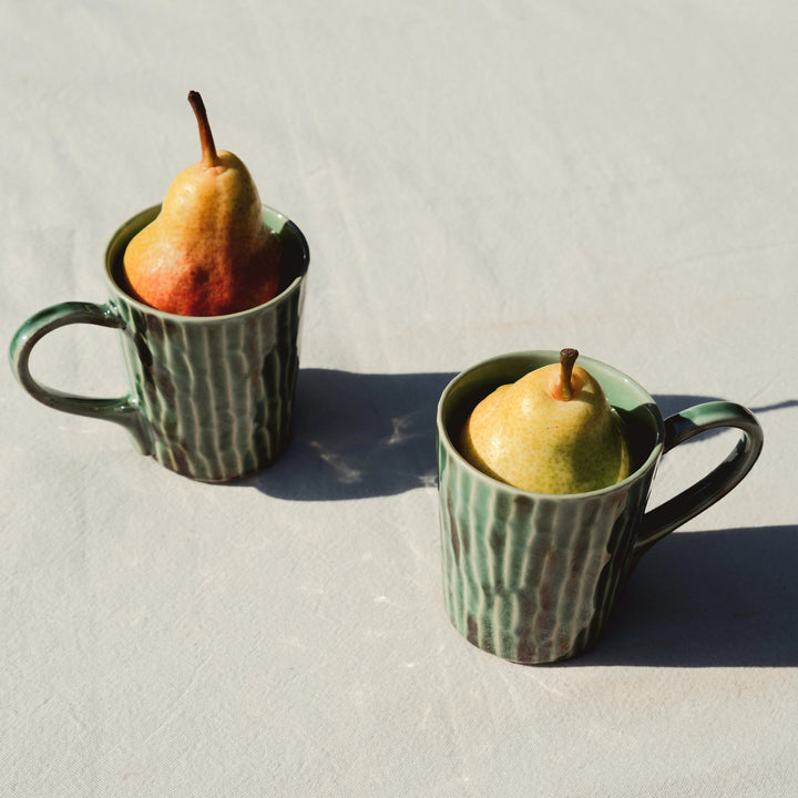Green Verde Lanza Tea Cup, Set of 2