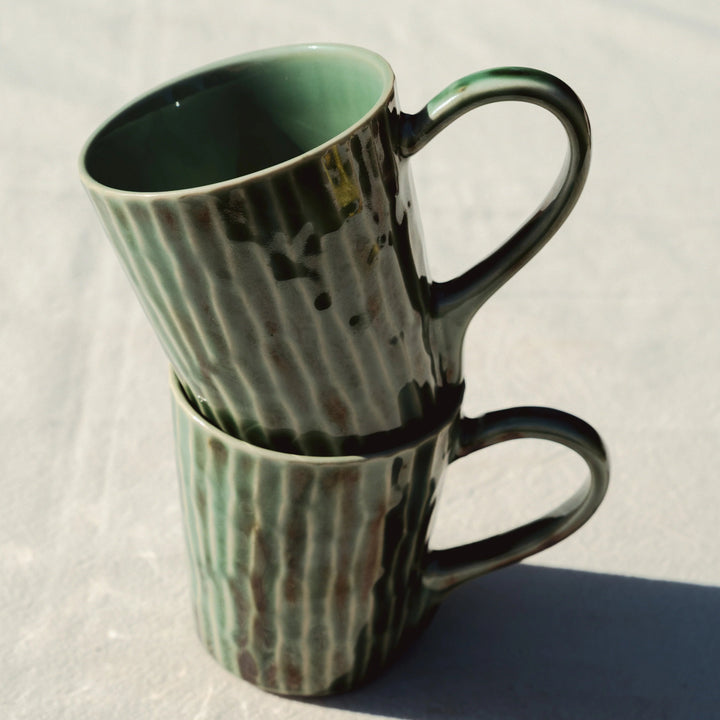 Green Verde Lanza Tea Cup, Set of 2
