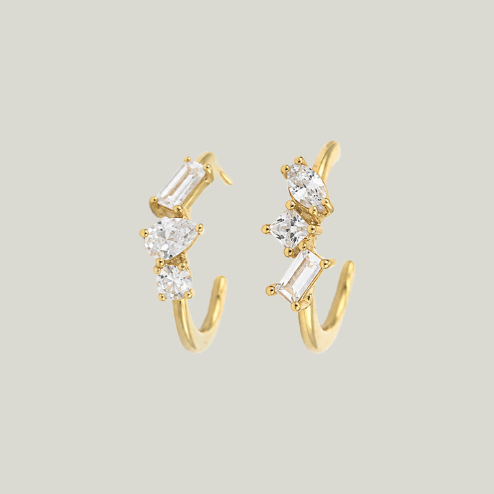 Fancy Cut Diamond Hoops