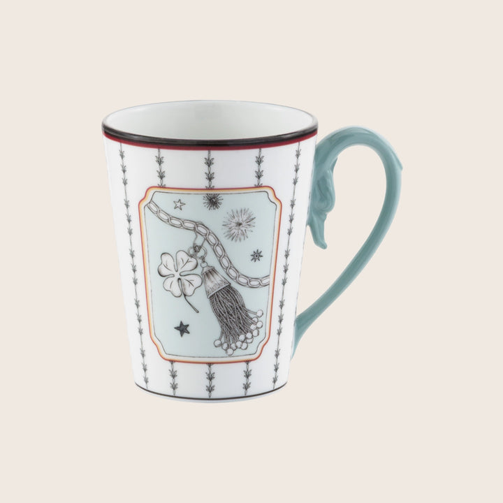 Fortunae Tall Mug, Four-Leaf Clover