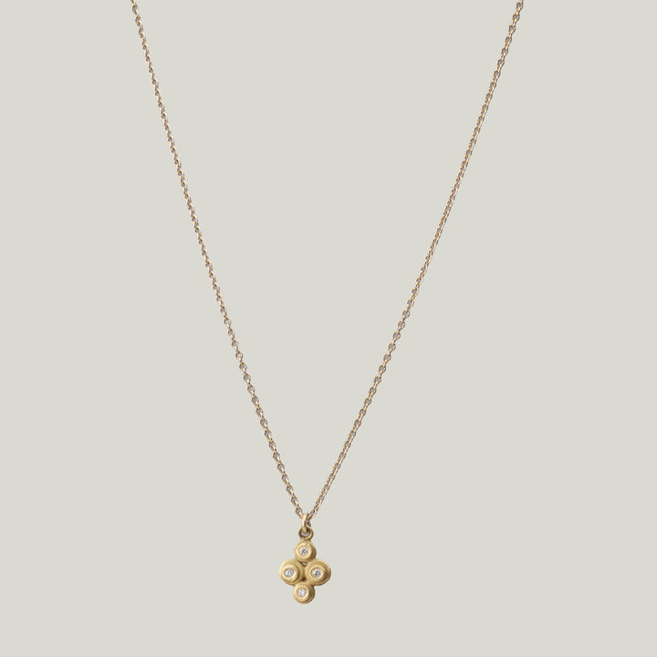 Four Diamond Charm Necklace