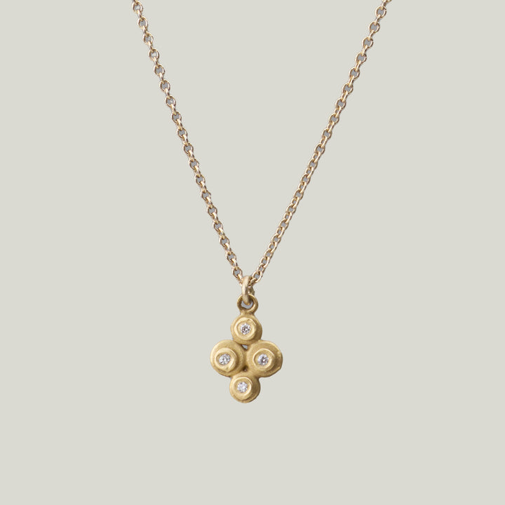 Four Diamond Charm Necklace