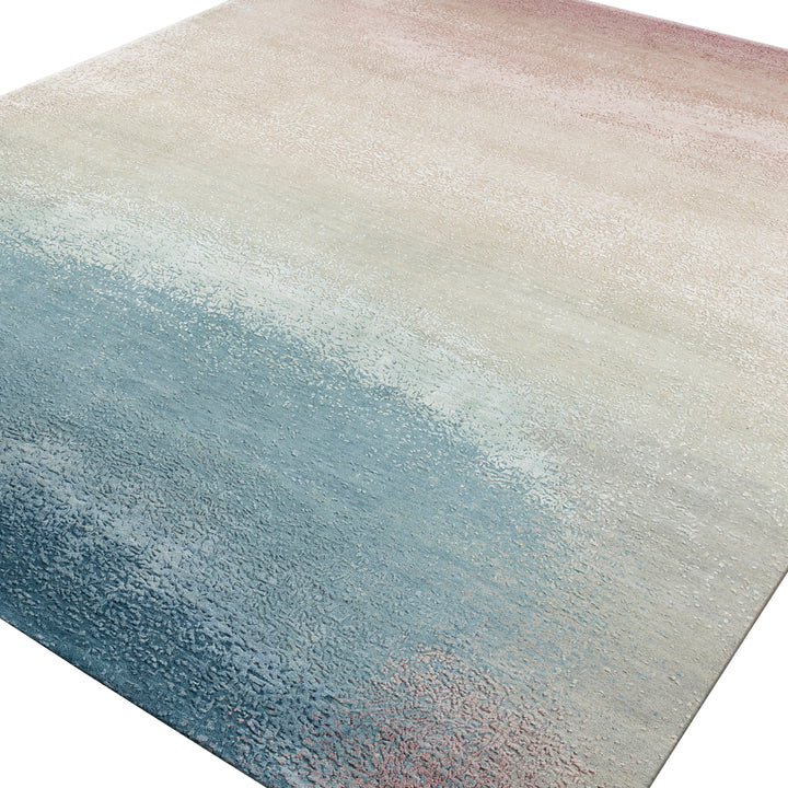 Multicolored Contemporary Silk Wool Blend Rug - 8' x 10'