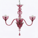 Handblown Glass 3-Light Chandelier