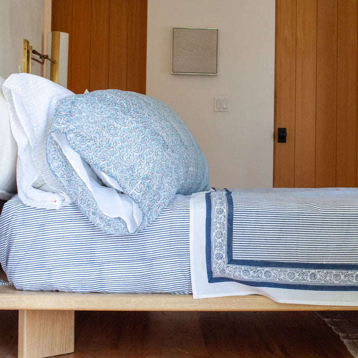 Indigo Stripes Flat Sheet