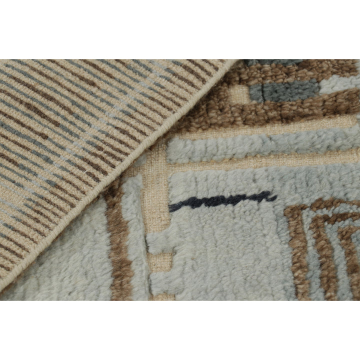 Brown & Grey Swedish Inspired Wool Cotton Rug - 8'2" x 10'