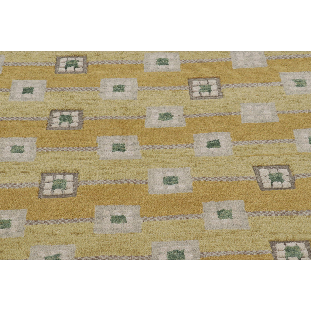 Yellow & Orange Swedish Inspired Flatweave Wool Rug - 8' x 9'10"