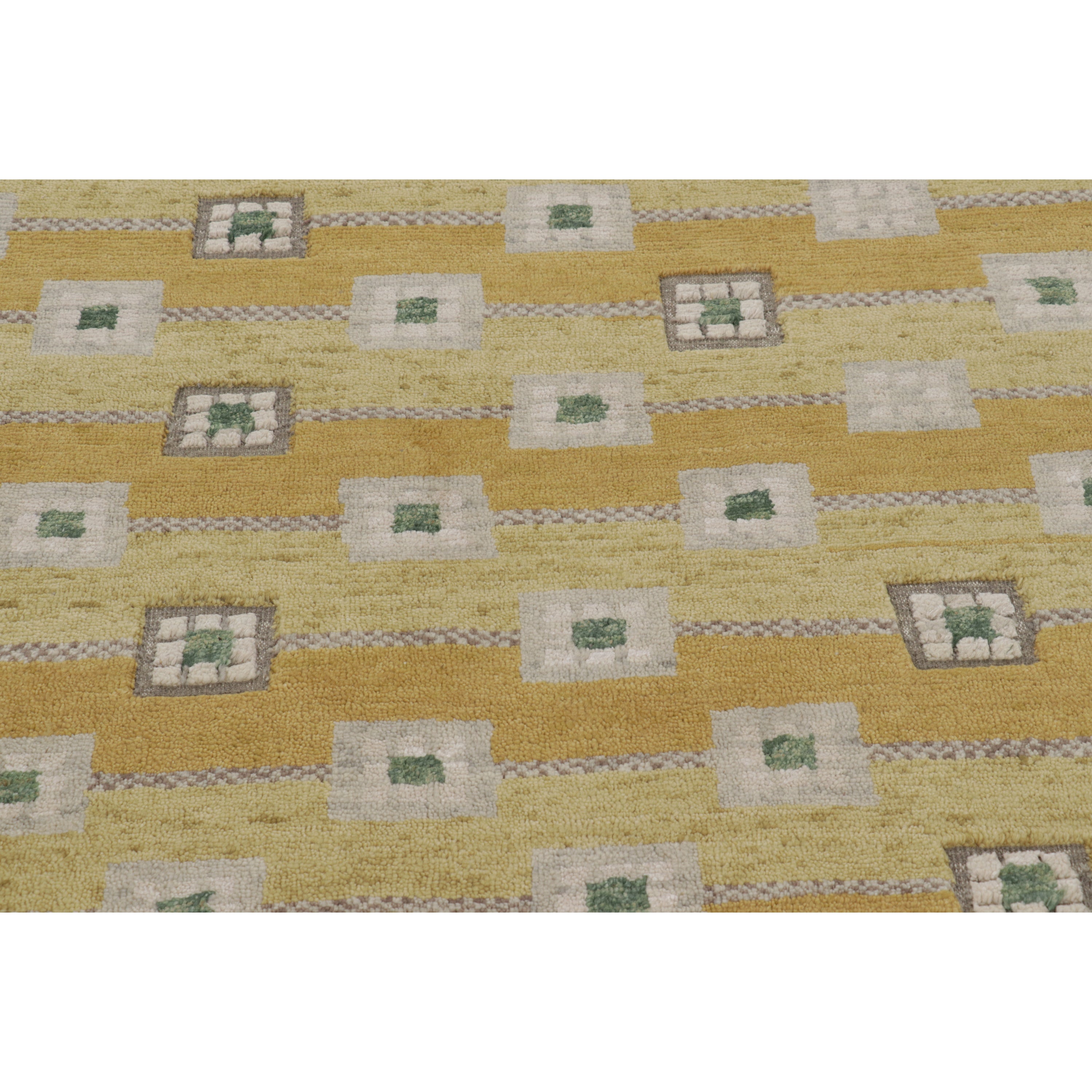 Yellow & Orange Swedish Inspired Flatweave Wool Rug - 8' x 9'10"