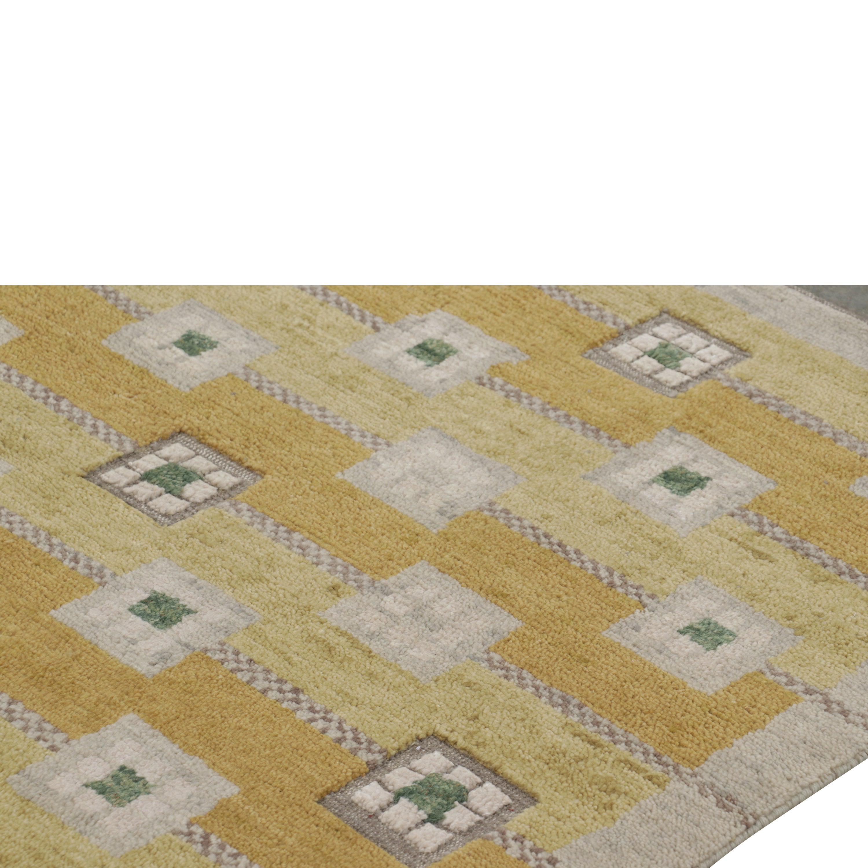 Yellow & Orange Swedish Inspired Flatweave Wool Rug - 8' x 9'10"