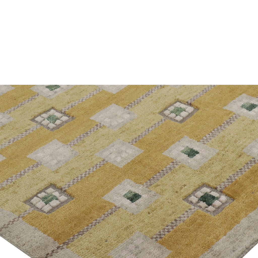 Yellow & Orange Swedish Inspired Flatweave Wool Rug - 8' x 9'10"