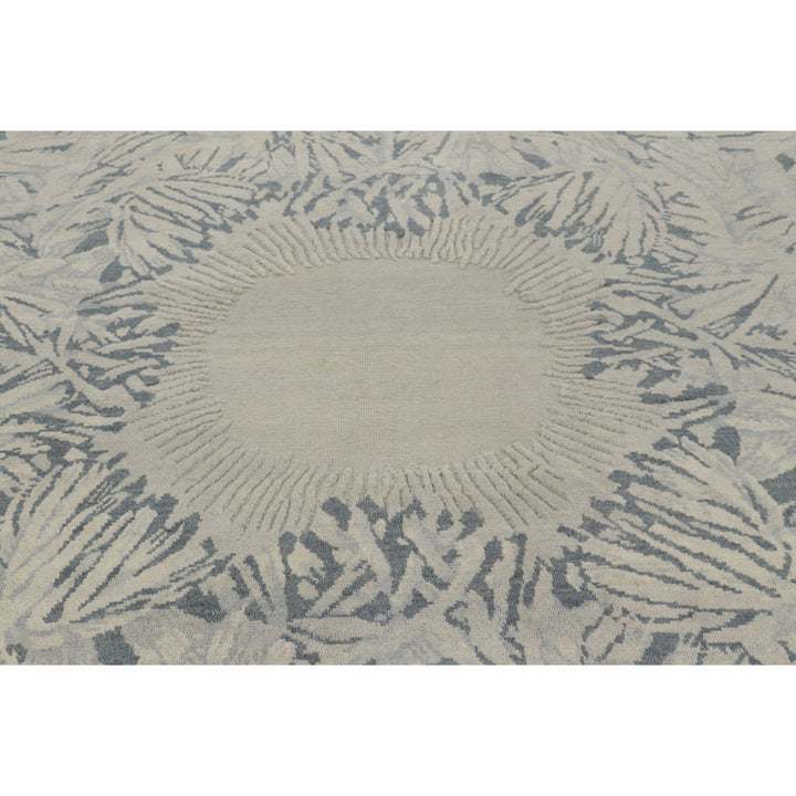 Grey Contemporary Wool Cotton Rug - 9'3' x 12'1"