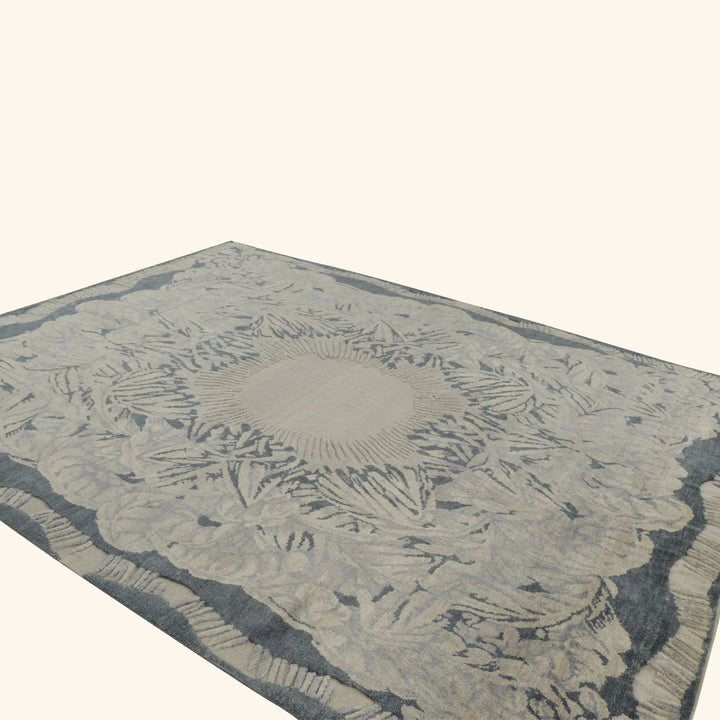 Grey Contemporary Wool Cotton Rug - 9'3' x 12'1"