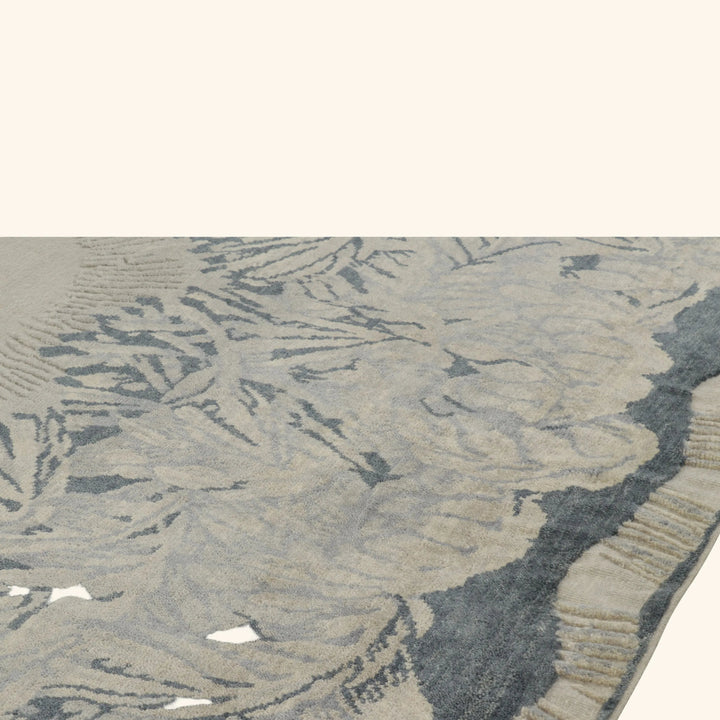 Grey Contemporary Wool Cotton Rug - 9'3' x 12'1"