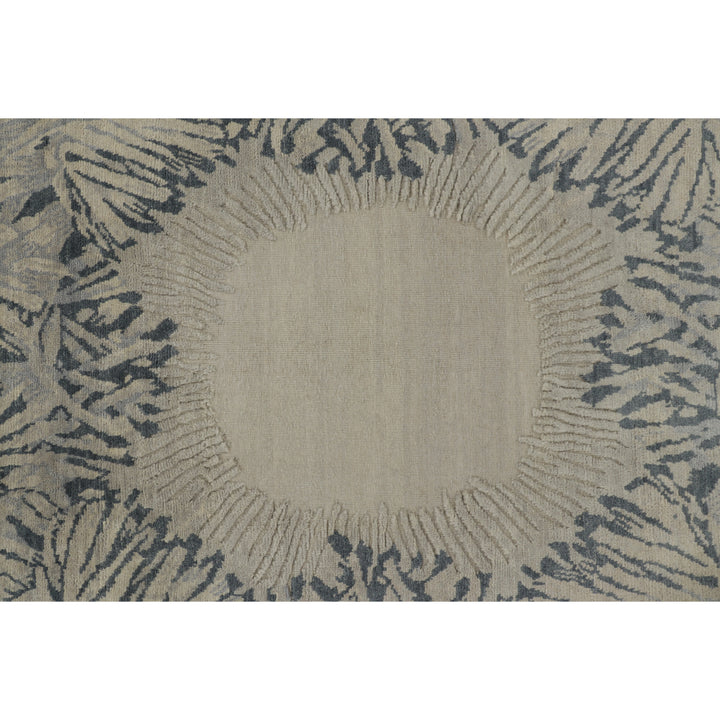 Grey Contemporary Wool Cotton Rug - 9'3' x 12'1"