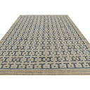 Blue & Yellow Swedish Inspired Flatweave Wool Rug - 9'2" x 12'4"