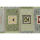 Blue & Green Swedish Inspired Flatweave Wool Rug - 6'10" x 8'5"