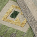 Blue & Green Swedish Inspired Flatweave Wool Rug - 6'10" x 8'5"