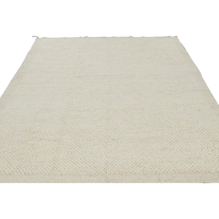 Ivory Moroccan Wool Rug - 7'10" x 9'11"