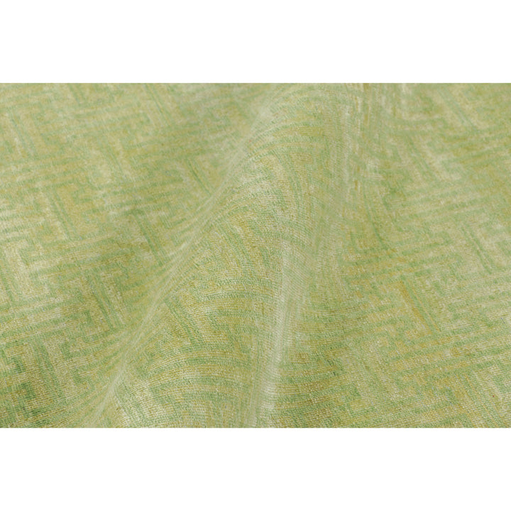 Green Traditional Wool Silk Rug - 8'1" x 10'3"
