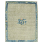 Blue Traditional Wool Silk Rug - 7'11" x 10'