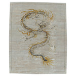 Nautral Contemporary Wool Silk Rug - 8' x 10'