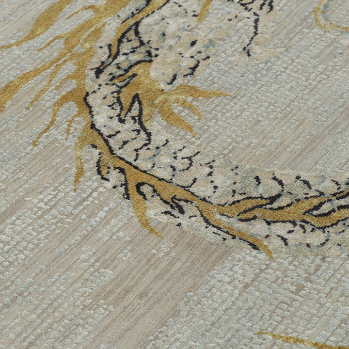 Nautral Contemporary Wool Silk Rug - 8' x 10'