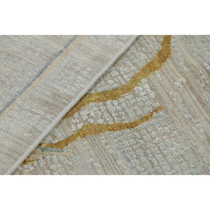 Nautral Contemporary Wool Silk Rug - 8' x 10'