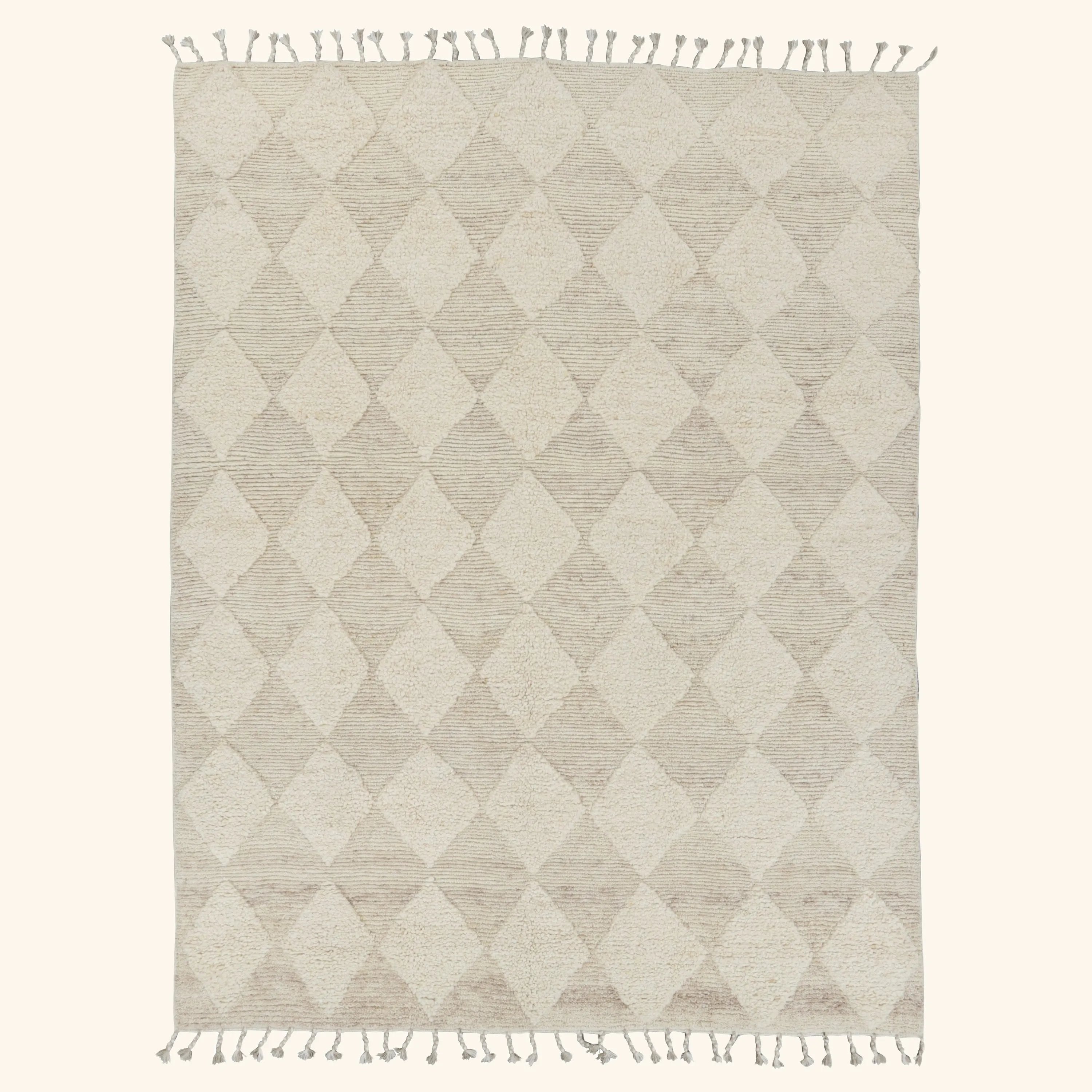 Ivory Moroccan Wool Rug - 9'3