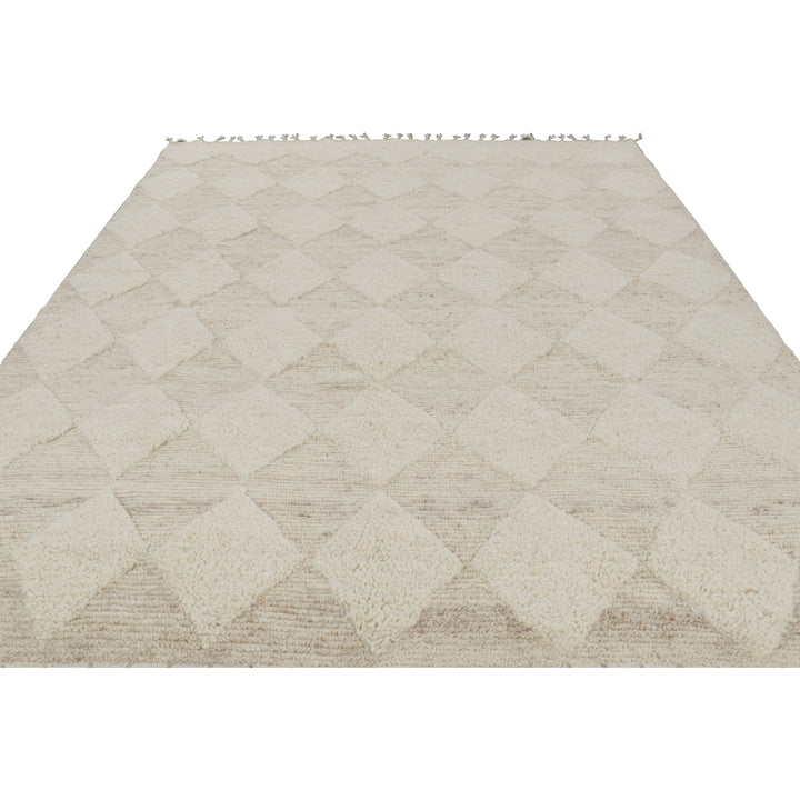 Ivory Moroccan Wool Rug - 9'3" x 12'