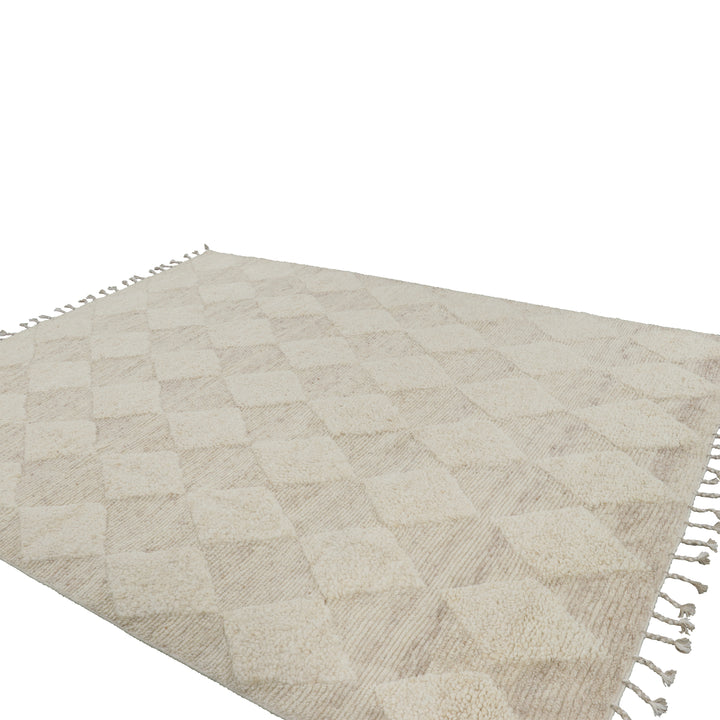 Ivory Moroccan Wool Rug - 9'3" x 12'