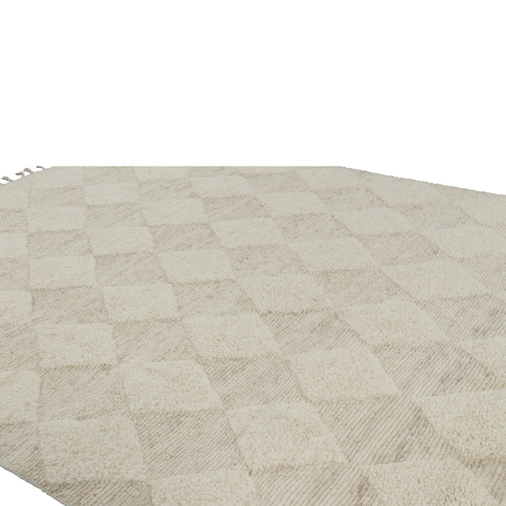 Ivory Moroccan Wool Rug - 9'3" x 12'