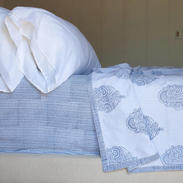 Indigo Stripes Fitted Sheet