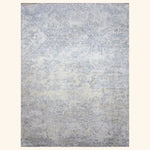 Grey Gold Traditional Silk Rug - 9' x 12'9"