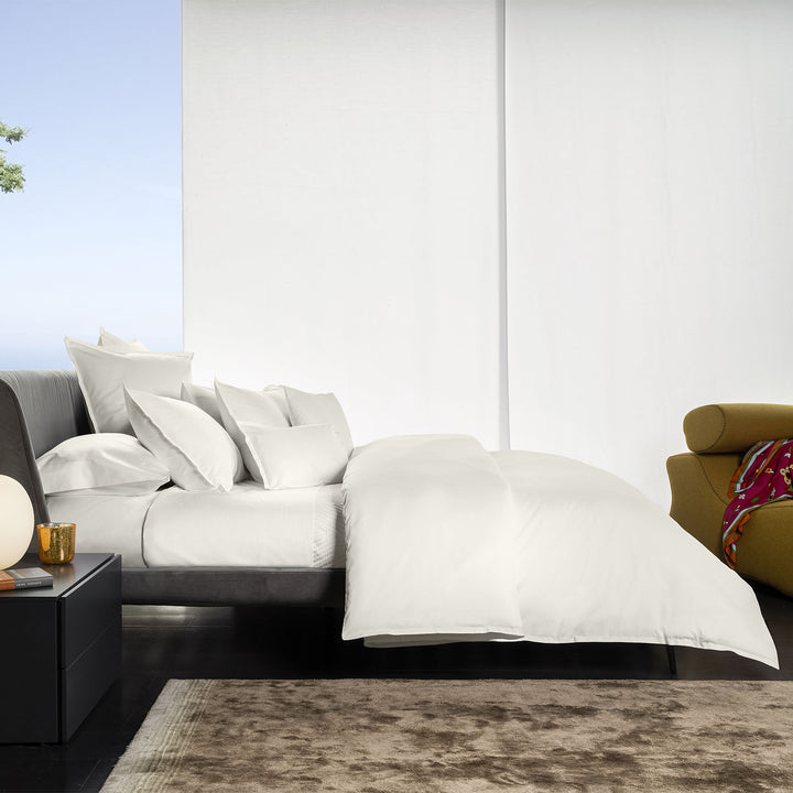 Modern bedroom with low-profile bed, minimalist decor and serene ambiance.