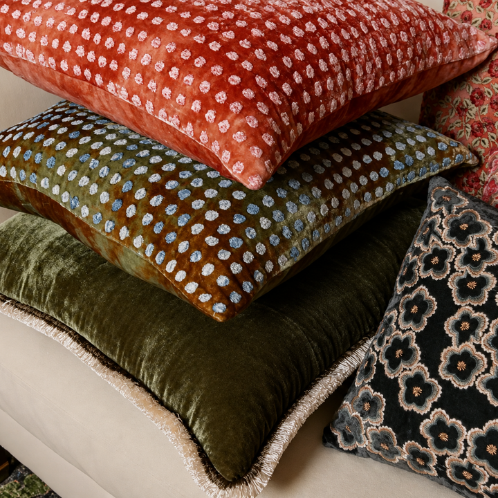Dotty Silk Velvet Pillow